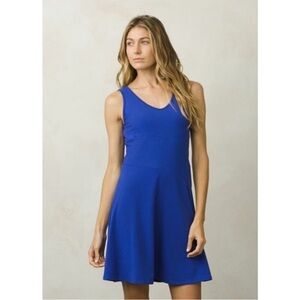 PRANA Amelie Blue Sleeveless A-Line Active Dress | Stretch Sustainable Size M